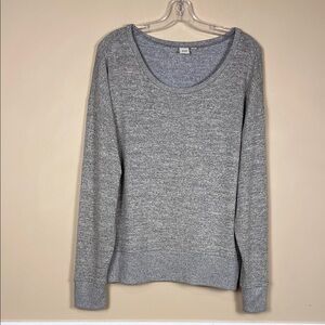 GAP Women’s Lurex Heather Gray Metallic Gold Knit Sweater